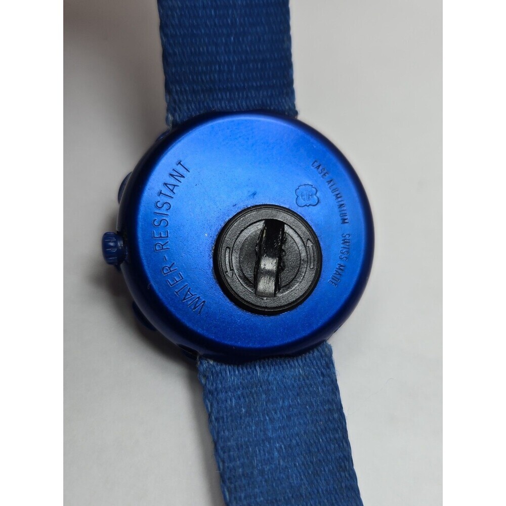 Vintage Flik Flak Swatch Kids Fish Blue Aluminum Watch Swiss Ocean New Battery - Picture 10 of 10